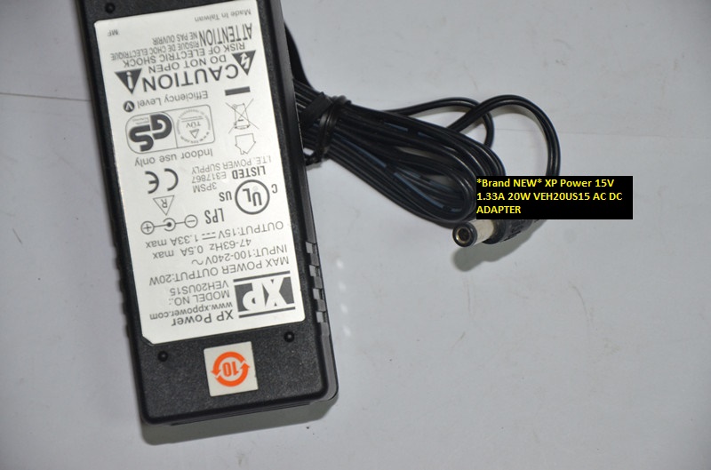 *Brand NEW* 15V 1.33A 20W XP Power VEH20US15 AC DC ADAPTER